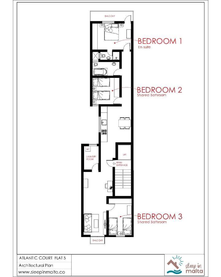 F5 Room 1, Private Double Room With Private Bathroom And Balcony In Shared Flat Мсида Екстериор снимка